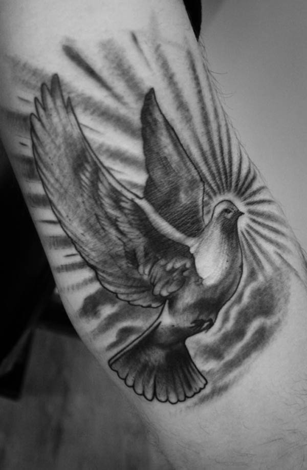 dove tattoo designs with clouds