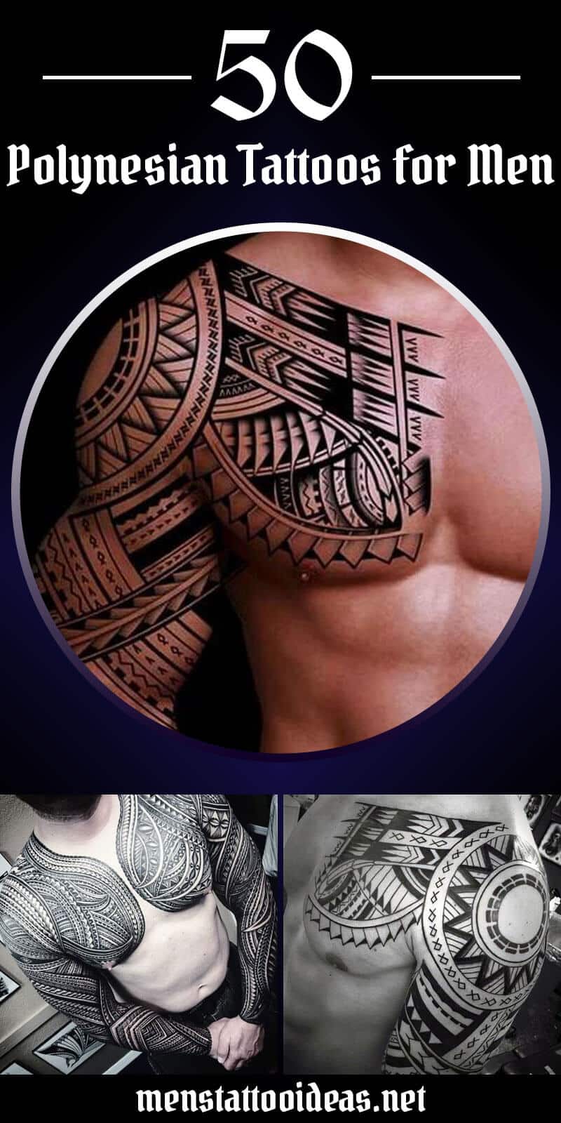 polynesian tribal shoulder tattoos for men